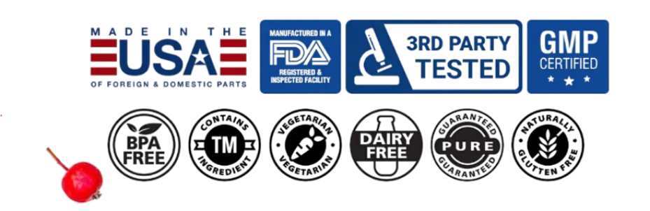 InsuFend Quality Certifications: Made in USA, FDA Registered, 3rd Party Tested, GMP Certified, BPA Free, Vegetarian, Dairy Free, Gluten Free